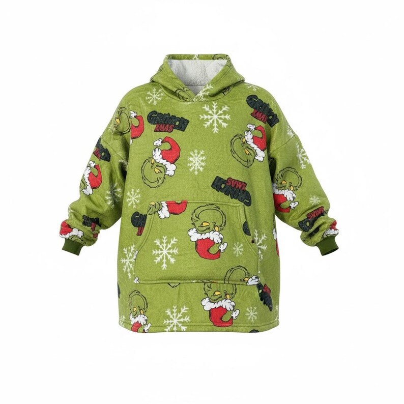 Sudadera con capucha tipo manta extragrande personalizada del Grinich – Sudadera de forro polar Sherpa imagen 7