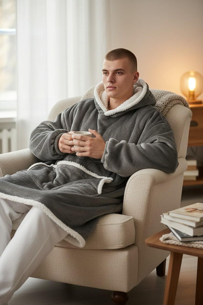 Sweat-shirt oversize à capuche et couverture - Polaire Sherpa Snugggie image 10