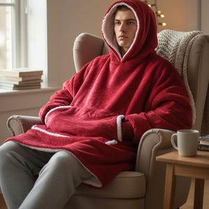 Sweat-shirt oversize à capuche et couverture - Polaire Sherpa Snugggie image 6
