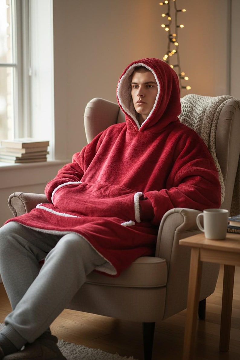 Sweat-shirt oversize à capuche et couverture - Polaire Sherpa Snugggie image 6