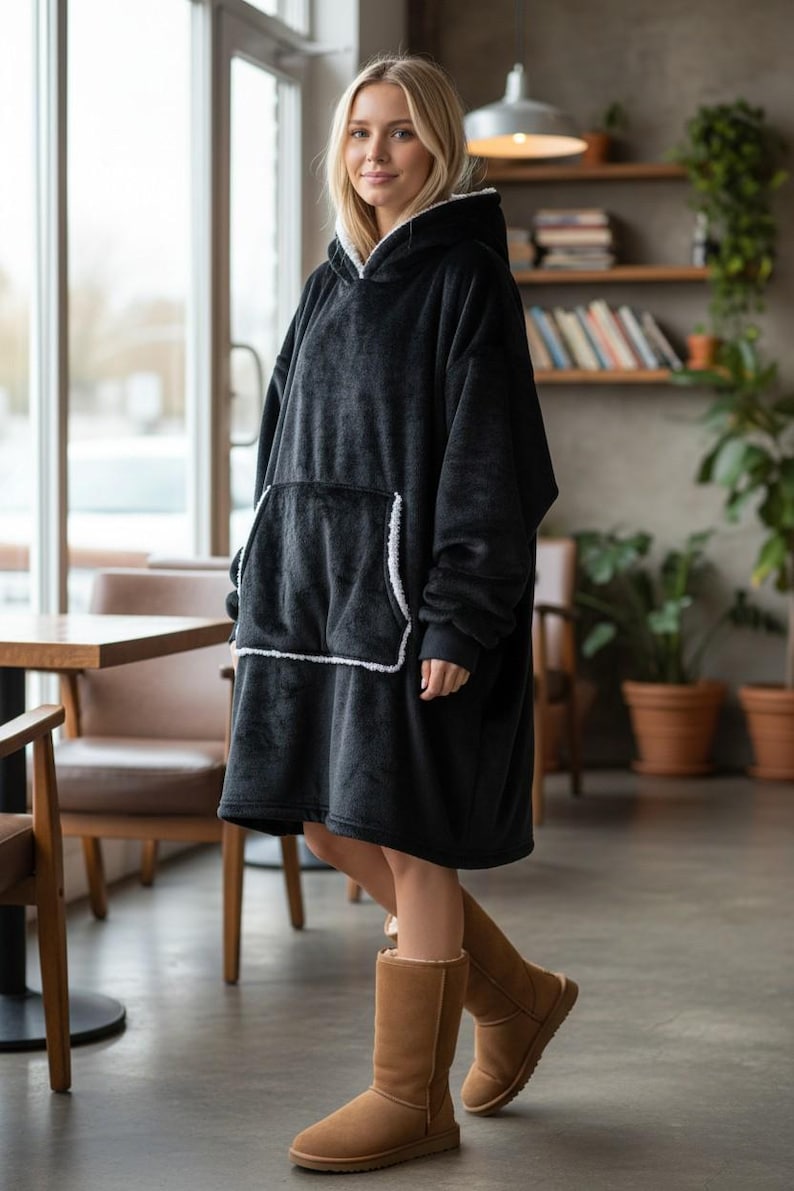 Sweat-shirt oversize à capuche et couverture - Polaire Sherpa Snugggie image 15