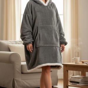 Sweat-shirt oversize à capuche et couverture - Polaire Sherpa Snugggie image 4
