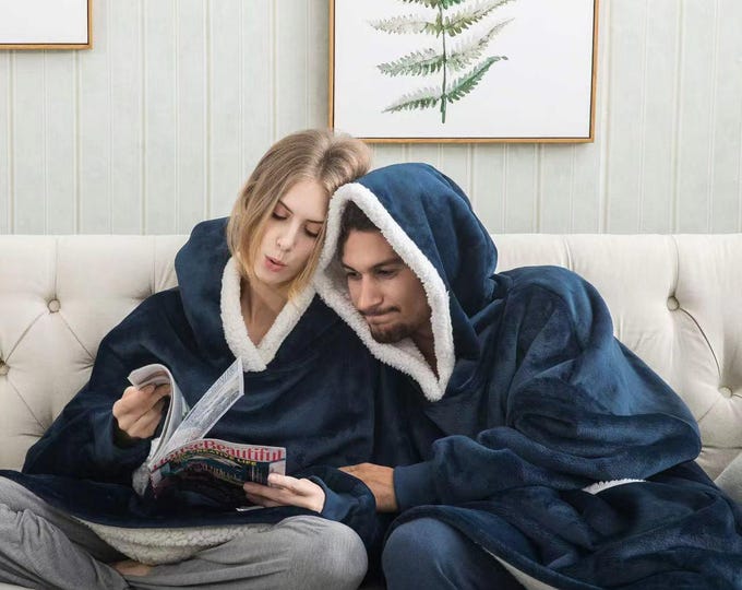Oversized wearable Blanket Hoodie Sweatshirt – Sherpa Fleece Snugggie