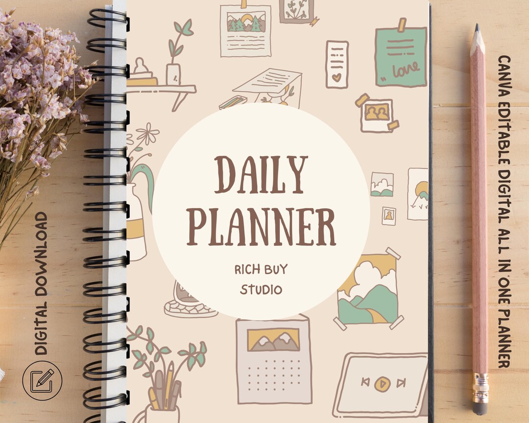 Picture Idea: All In One Digital Planner Canva Editable Template Pdf Hyperlinked