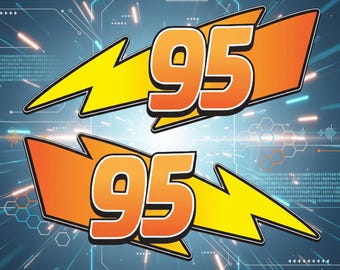 2x Lightning McQueen 95 Car Decal Set – UV Printed Vinyl Car Sticker
