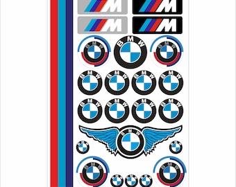 BMW Sticker Set–24x, UV Vinyl Decals, Bmw Emblem, Motorcycle, Car, Bike, Laptop