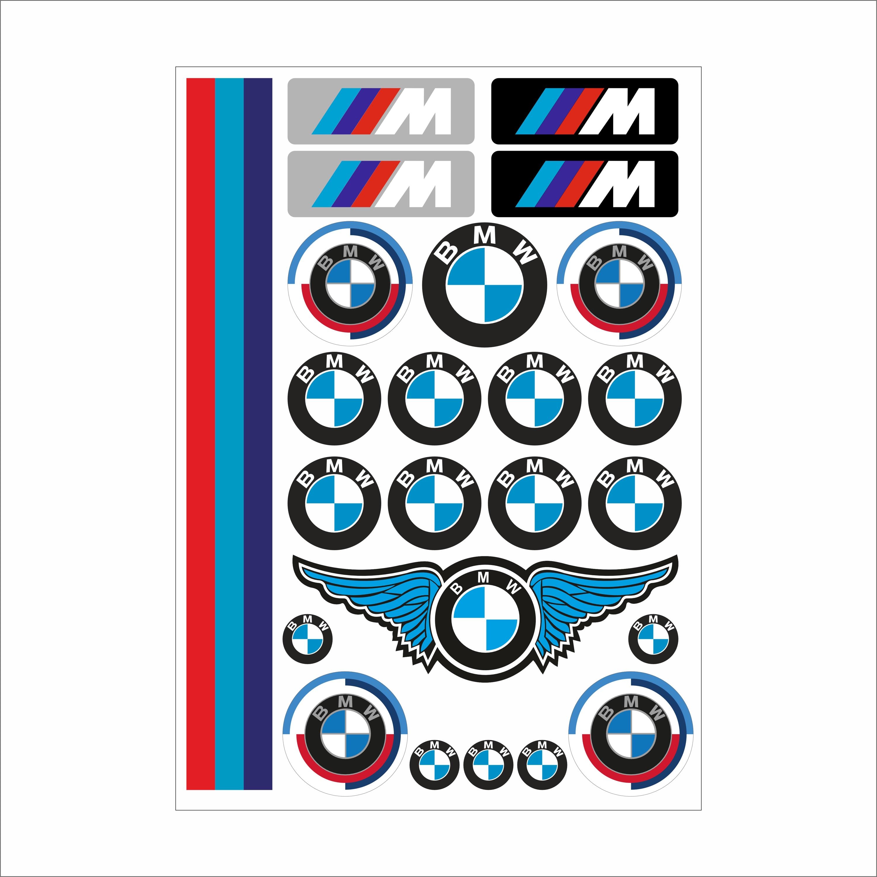 BMW Sticker Set–24x, Vinyl Decals, Bmw Emblem, Motorcycle, Car, Bike ...