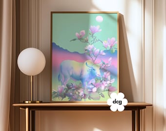 Chinese Zodiac Ox Art Print | Lunar New Year Wall Art (Digital Download)