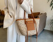 Beach basket summer bag straw bag fashion beach bags big rattan shoulder bags large capacity woven bag hand-made handbags