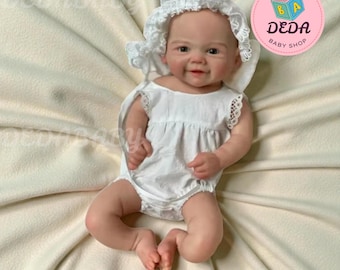 Siliconen reborn baby voor het hele lichaam – 13 inch handgemaakte levensechte siliconenpop voor peuters - kan mond open, realistisch verzamelobject, kerstmis