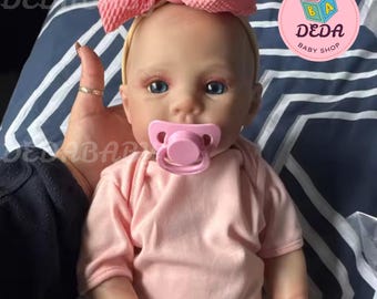 17" reborn siliconen babymeisje pasgeboren realistische pop, vinyl levensechte handgemaakte peuter, handgetekende haar babymeisje, verzamelpop