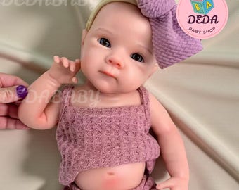 Siliconen reborn baby voor het hele lichaam – 13 inch handgemaakte levensechte siliconenpop voor peuters - kan mond open, realistisch verzamelobject, kerstmis