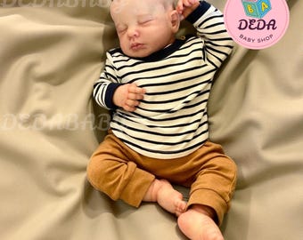 Reborn-babypop 19 inch – realistisch stoffen lijfje van vinyl ledematen, ideaal voor kinderen en verzamelaars