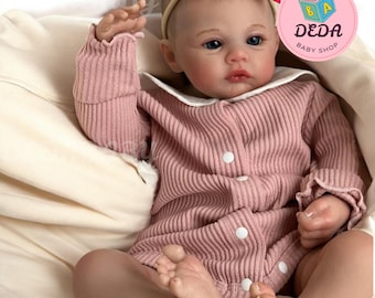 Realistische pop voor herboren babymeisje: 19 inch, handgeschilderd vinyl, verzwaarde body