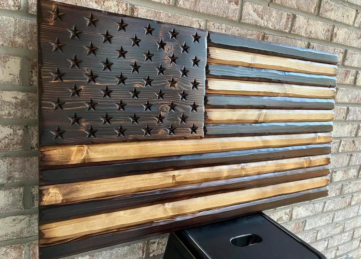 NEW SELLER! Wooden American Flag Wall Decor Made in the USA. - Etsy