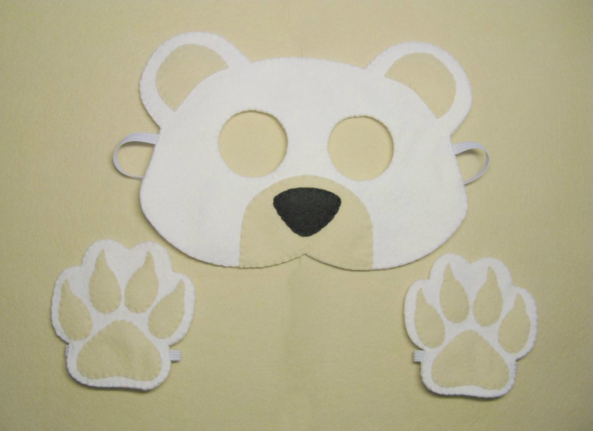 маска белого медведя. маска белого медведя на голову. маска белого медвежонка. маска белого медведя из фетра. маска белого медвежонка.