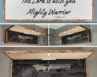 Mächtiger Krieger Edition | Rustikaler Versteckter Wandtresor | Handgemachter Christlicher Wandschrank