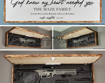 God Knew My Heart Edition | Personalized Family Wall Art | Handmade Concealment Cabinet