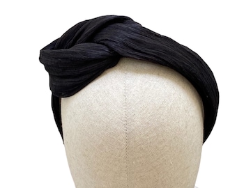 formal black headband for women made in Isreal,  wide dressy headband/  elegant occasion band/ fancy headband fascinator