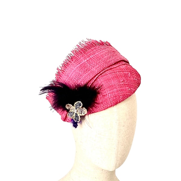 chapeau fetes pour les femme, chapeau marriage, chapeau fushia