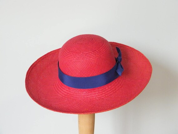 ladies red straw hats
