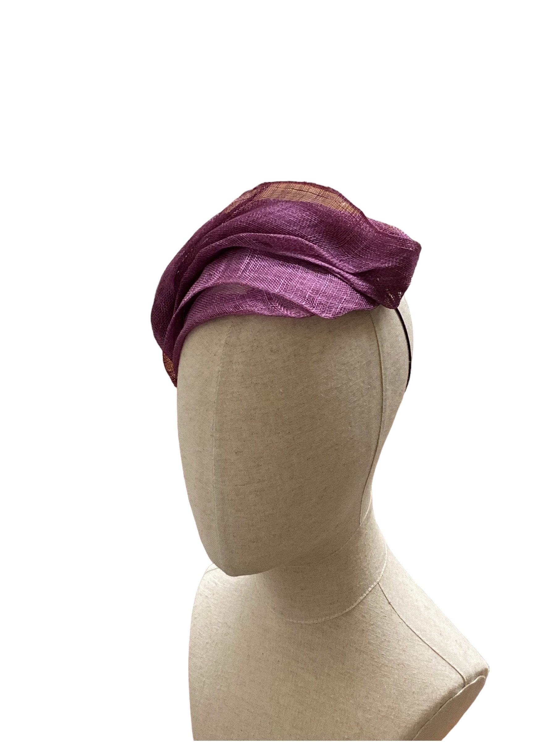 Purple dress hat for formal summer event/  lilac mini hat mother of the bride/ wedding fascinator/ women’s occasion hat UK/ shul hat/ Ascot