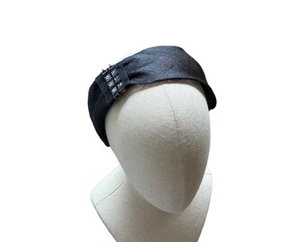 black & silver beaded headband for women,  wide dressy headband,  band formal occasion,  black fascinator, fancy ladies headband with beads