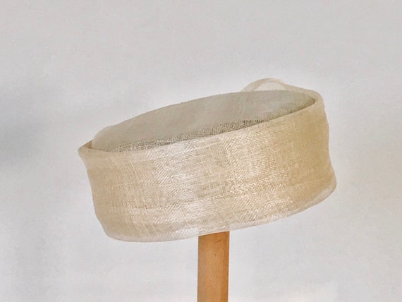 white pillbox hat