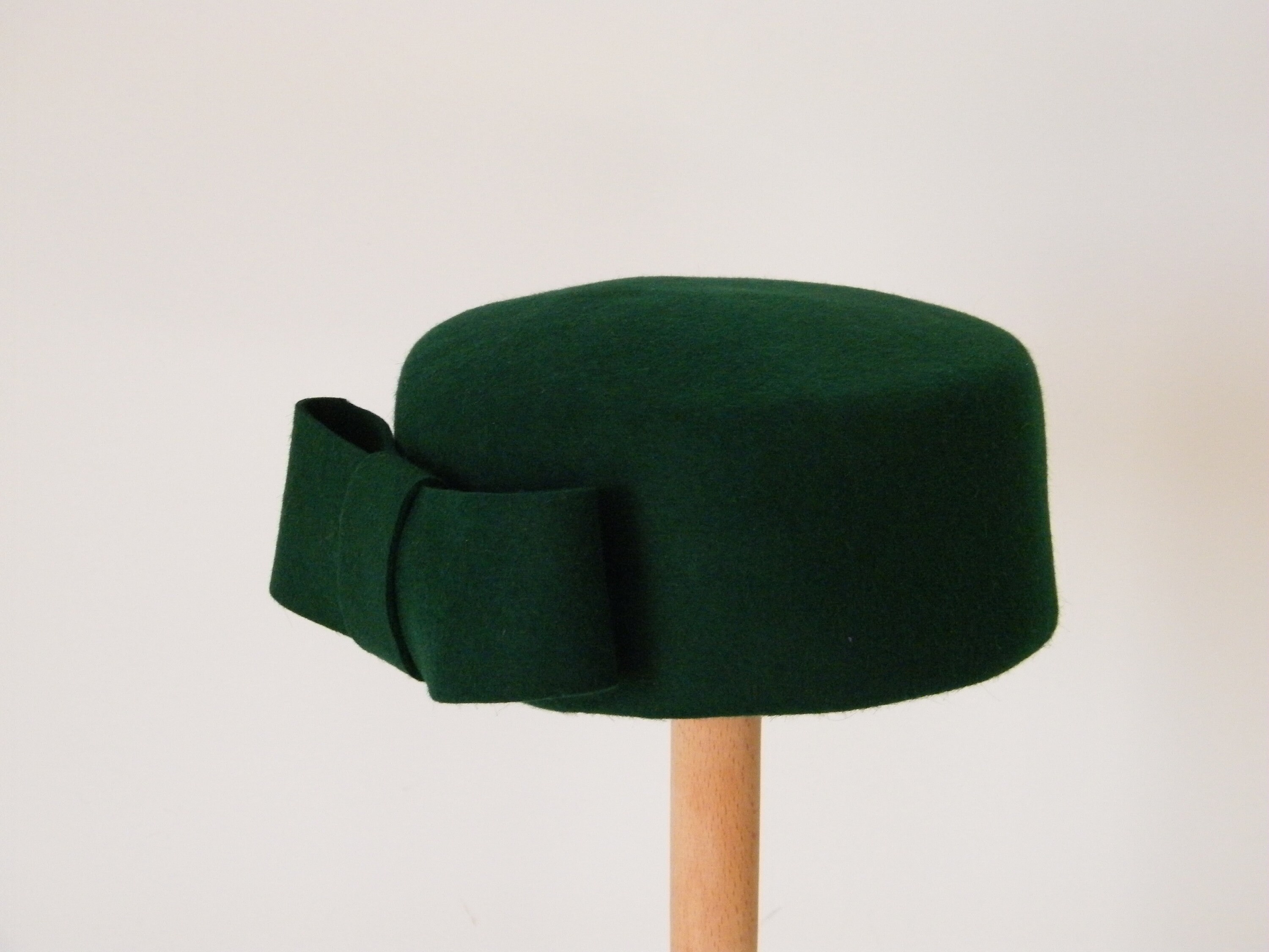 green pillbox hat