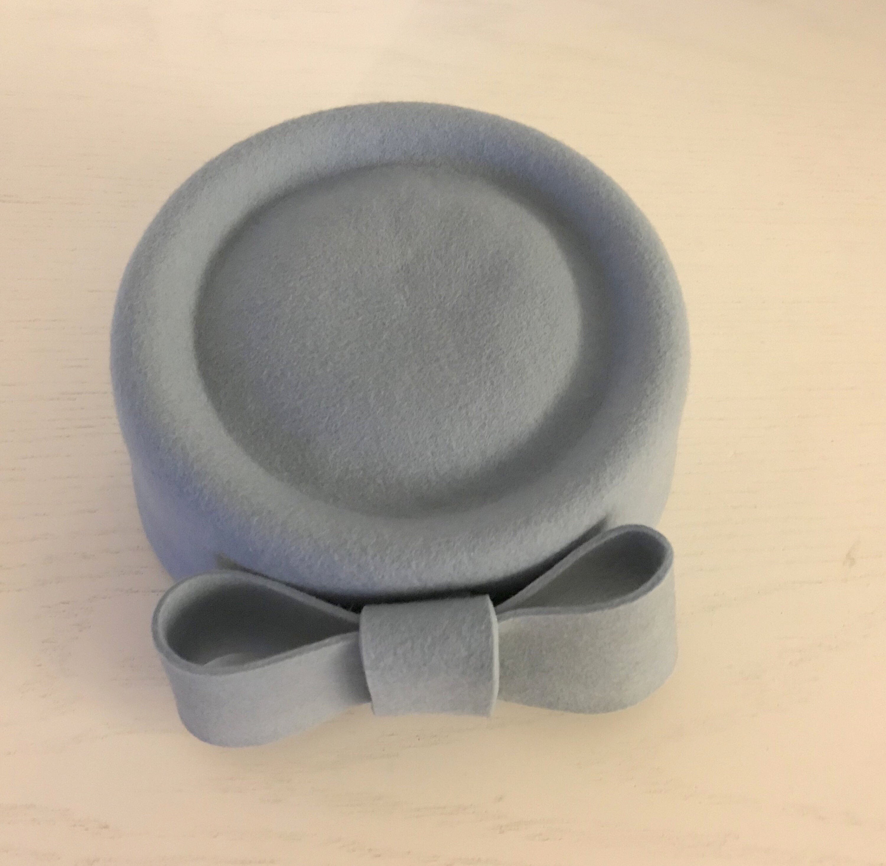 Light Blue Pillbox Hat/ Pink Felt Hat/ Blue Dress Hat for the Winter/ Audrey Hat/ Formal Winter