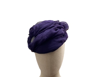 purple summer hat for women,  mother of the bride occasion hat, formal mini hat, dressy hat ladies made in Israel