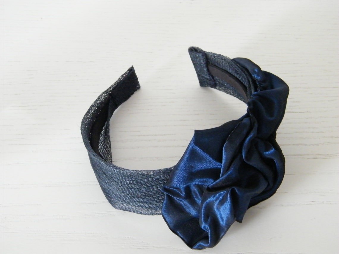 Navy headband for ladies elegant headband/ occasion Etsy