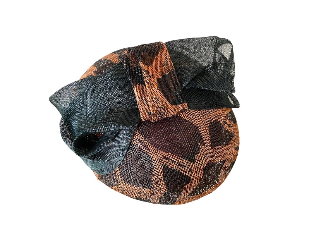 Leopard Print Hat With Bow, Race Day Hat, Animal Print  display picture 2
