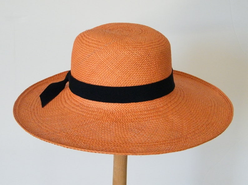 Orange Straw Hat Sun Hat for Large Head Wide Brim Panama Etsy