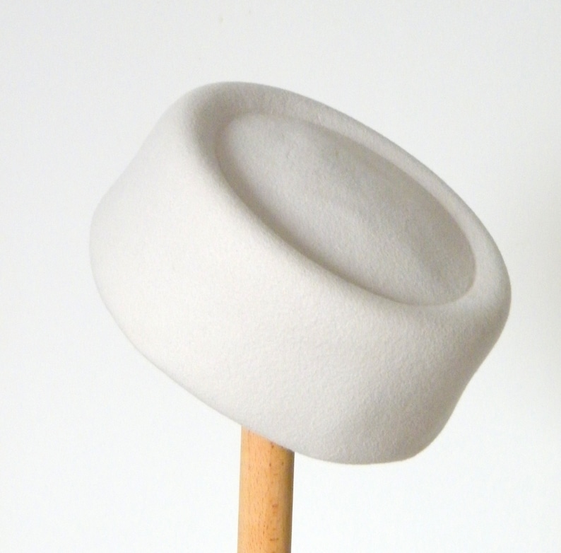 pink pillbox hat for weddings/ formal hat for women/ bridal dress hat/ Jackie hat/ felt pillbox hat/ Mrs Maisel hat image 4