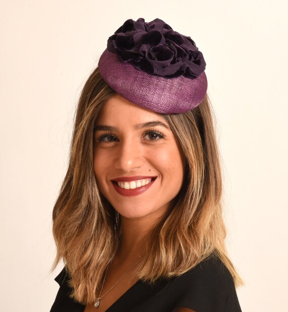 purple occasion hat