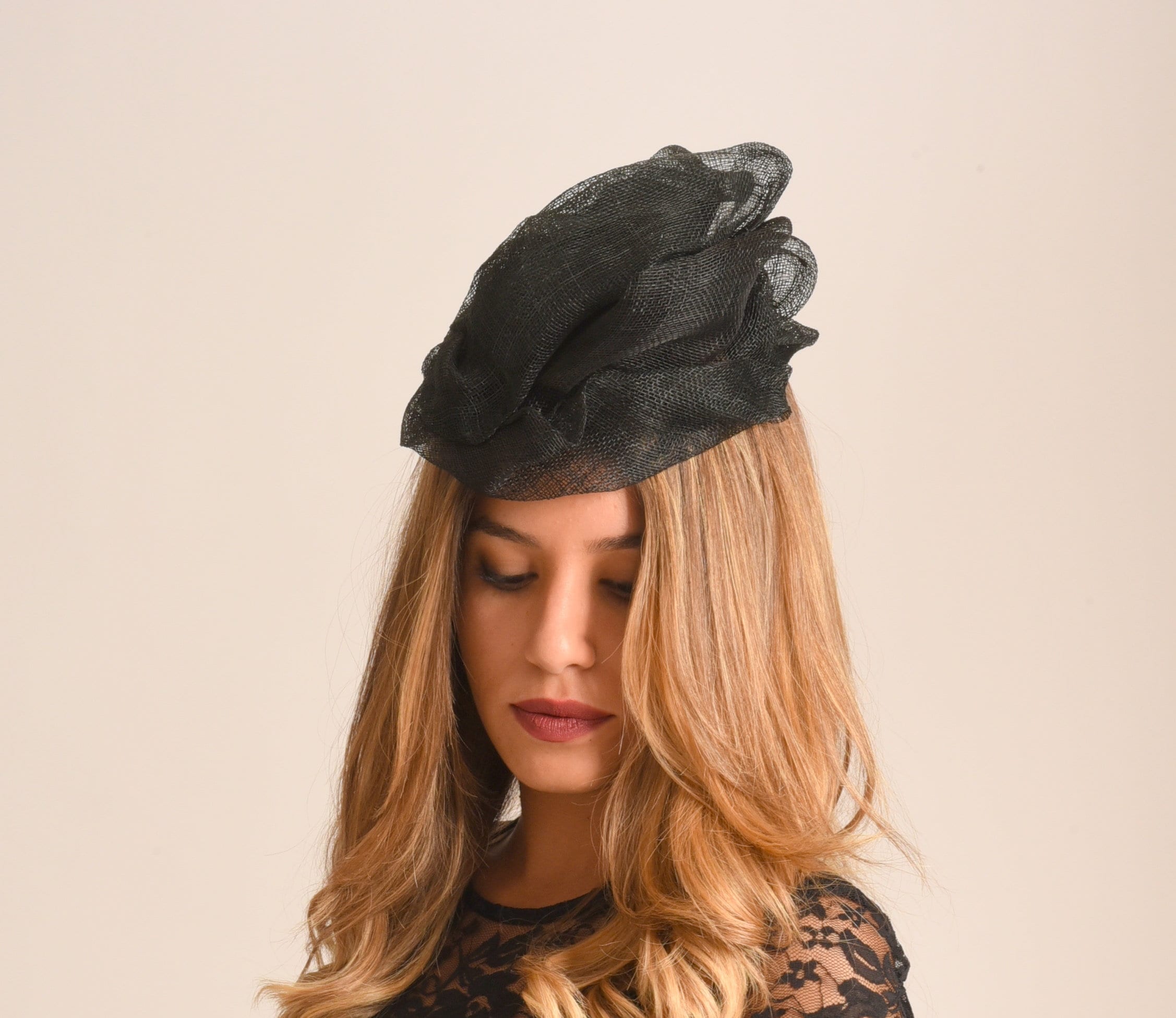 Black dress hat for women/ summer occasion hat/ ladies Etsy