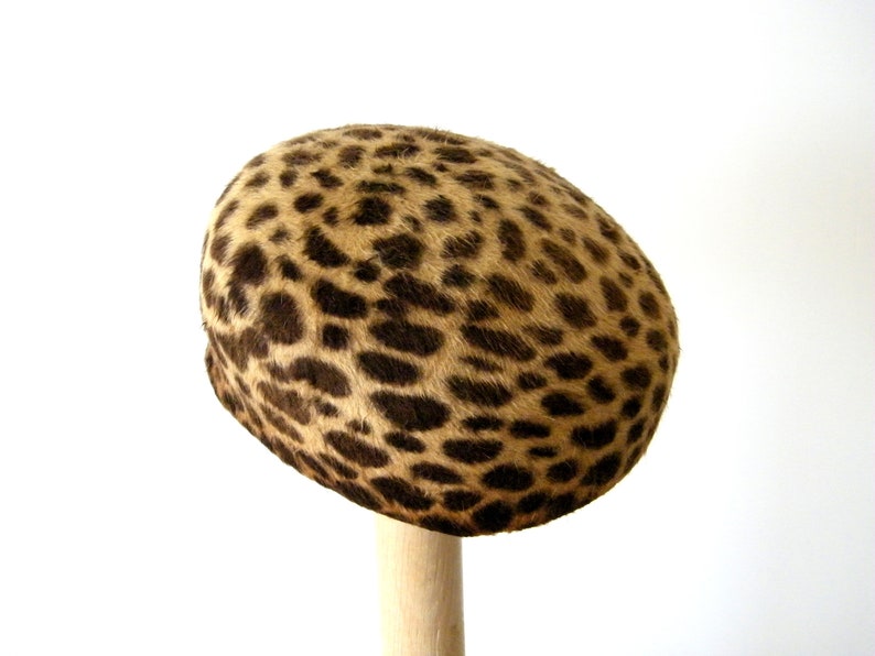50s Style Leopard Print Pillbox Hat, Meta Gala,animal Print Winter