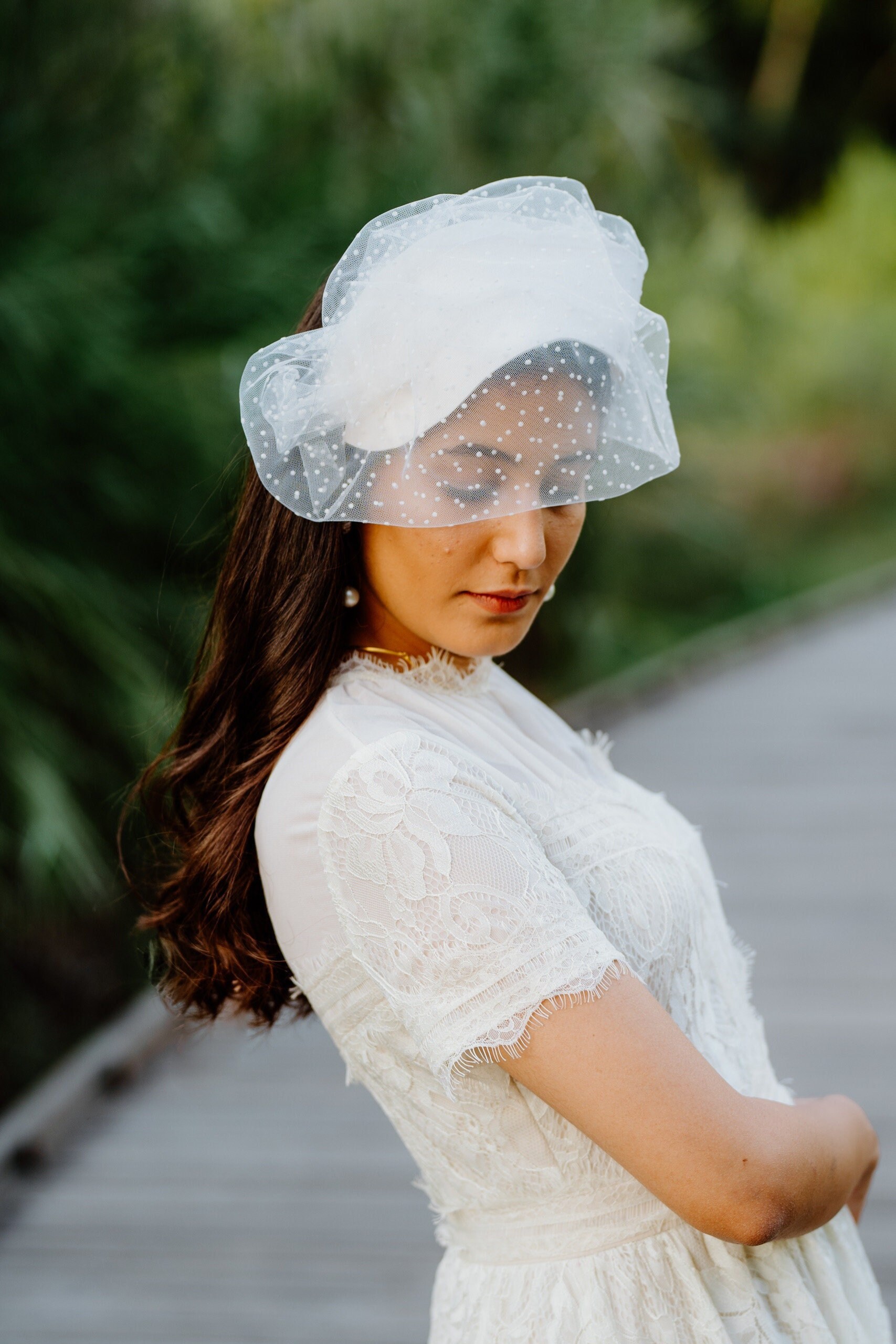 Off White Fascinator UK, Vintage Style Bridal Hat, Felt 