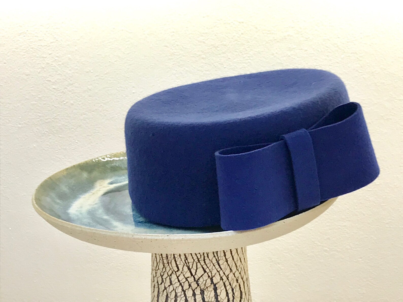 Kate Middleton Royal Blue Pillbox Hat/ Mrs Maisel Hat/ Formal Winter