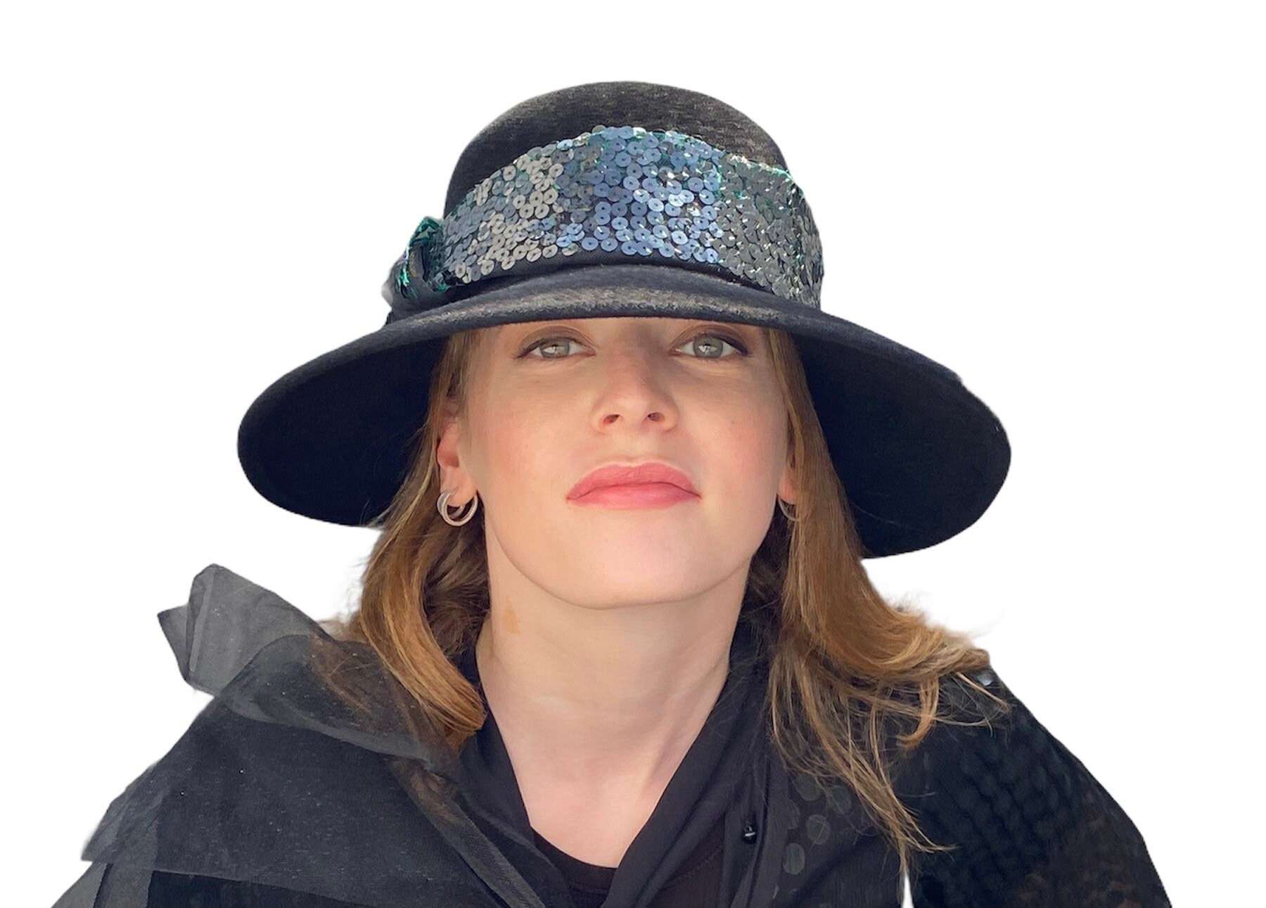 Black Cloche Hat for Women/ Mothers Day 