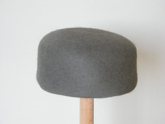 grey pillbox hat