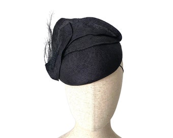 black fascinator, dress hat for women, wedding hat, cocktail hat, occasion hat UK