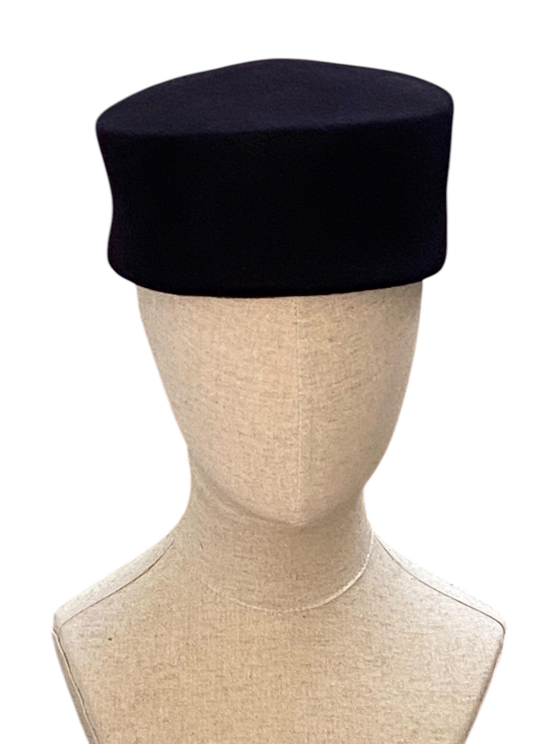 NWT 100% Wool Pill Box Hat - Elegant Black Women\'s Hat- One Size W0171 Wool Blocked Untrimmed Pillbox Felt Hat Base-Sun  main image 4