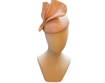 blush pink summer hat for women,  powder occasion hat, stylish mini hat mother of bride, Ascot fascinator,  formal wedding hat ladies Israel