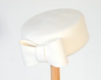 flat top pillbox hat with bow for small head size