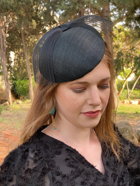Bridal Black Fascinator Hat for Women 