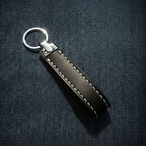 Handmade Stitched Leather Keychain | Minimalist Key Fob