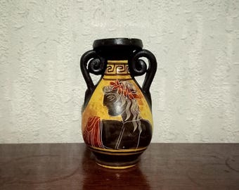 古代ギリシャ陶器の複製 - ギリシャ産黒像式ミノア文明のタコ壺