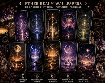 Ether Realm Wallpapers Personalized | Cosmic Spiritual Phone Backgrounds (Digital Download)
